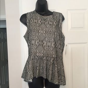 Black and white sleeveless top